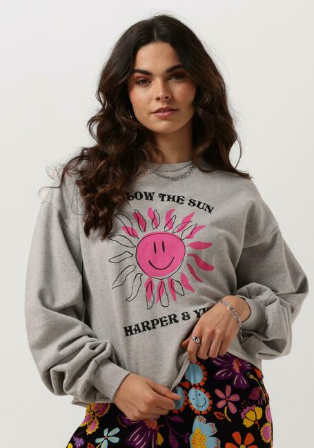 Grijze HARPER & YVE Sweater SMILEY-SW - large