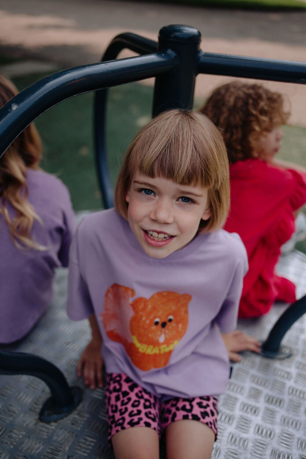 Paarse DAILY BRAT T-shirt WAFFLES T-SHIRT - large