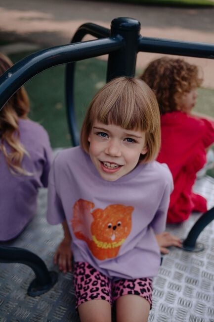 Paarse DAILY BRAT T-shirt WAFFLES T-SHIRT - large