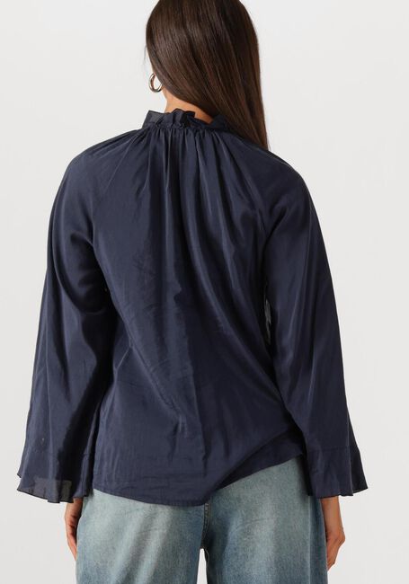 Donkerblauwe SUMMUM Blouses TOP RUFFLES COTTON VISCOSE - large