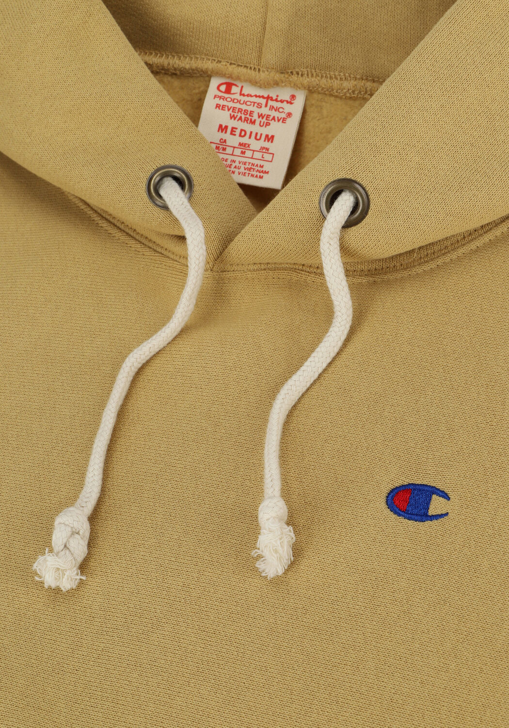 Beige CHAMPION Sweater REVERSE WEAVE HOODIE - large