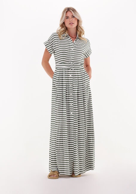Groene VANILIA Maxi jurk BUTTON LONG DRESS - large