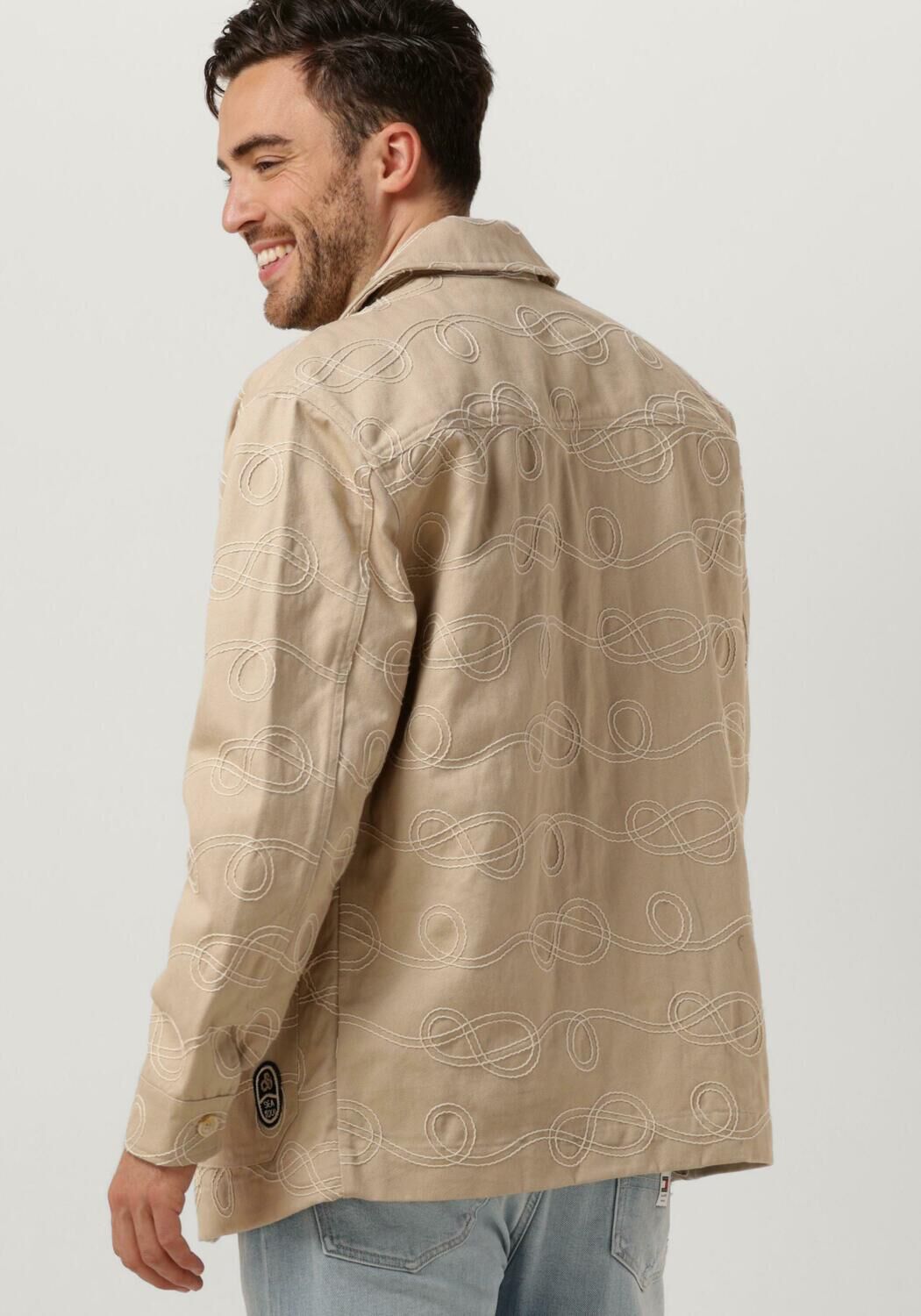 SCOTCH & SODA Heren Overshirts Robe Jacquard Twill Overshirt Jacket Beige
