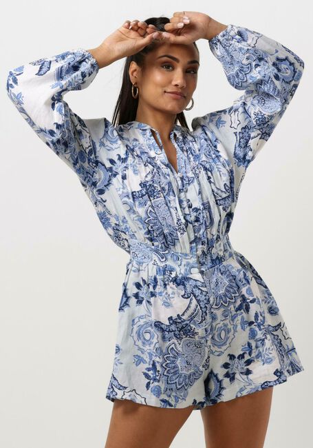 Blauwe GUESS Playsuits ZAREN LINEN ROMPER - large