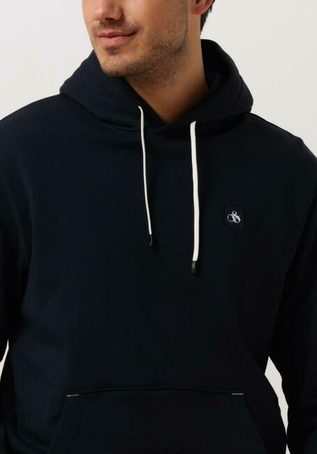 Donkerblauwe SCOTCH & SODA Sweater ESSENTIAL LOGO BADGE HOODIE - large