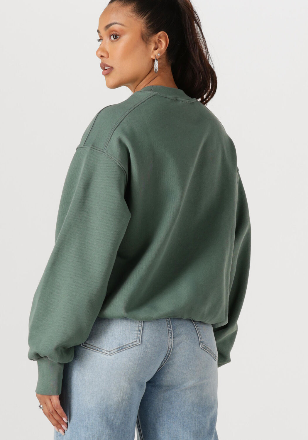Groene ANOTHER LABEL Sweater JAXY SWEAT L/S - large