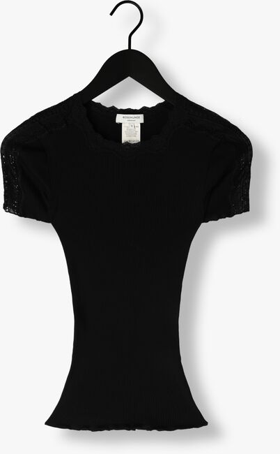 Zwarte ROSEMUNDE T-shirt BENITA SILK T-SHIRT W/ LACE - large