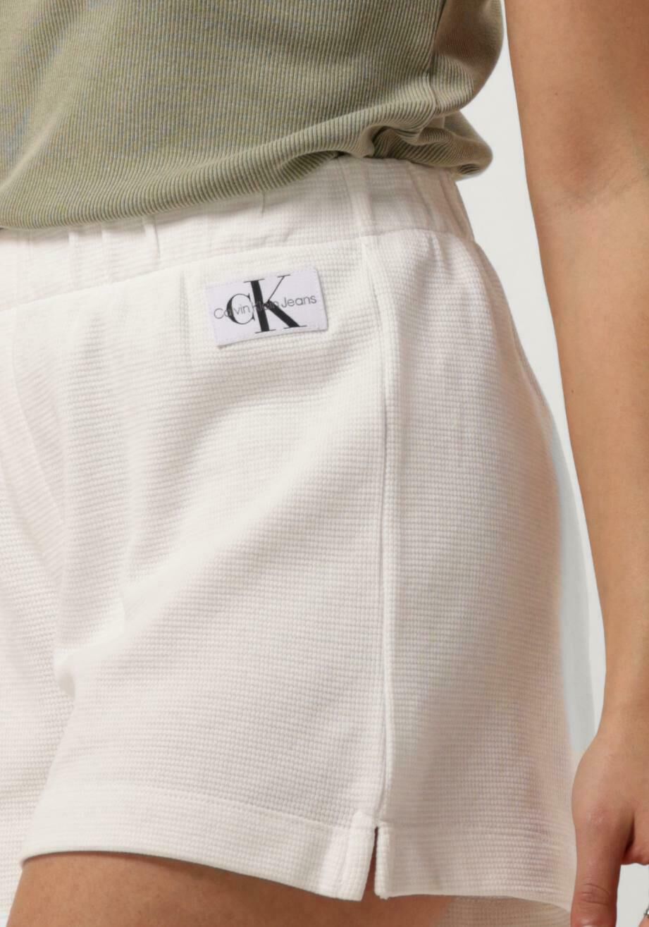 CALVIN KLEIN Dames Broeken Waffle Shorts Wit