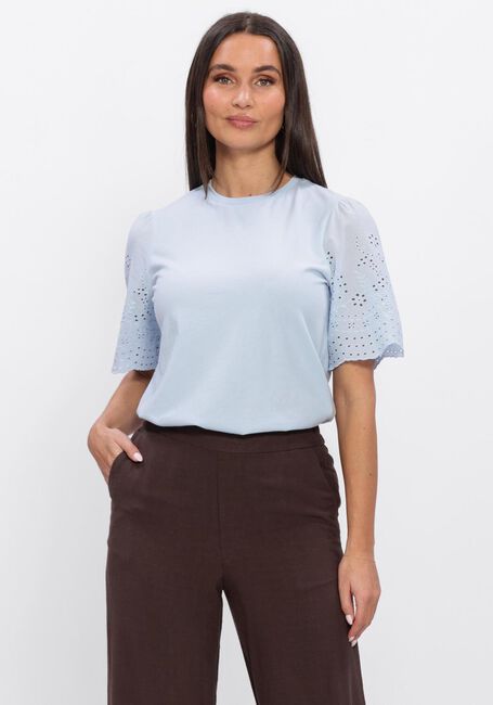 Blauwe Y.A.S. T-shirt YASLEX SS TOP W. EMB SLEEVES - large