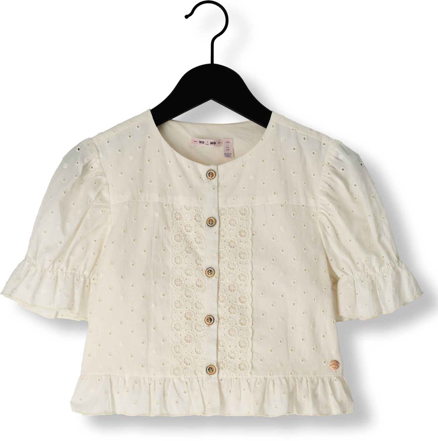 NONO Meisjes Blouses Tylia Embroidered Blouse Ecru