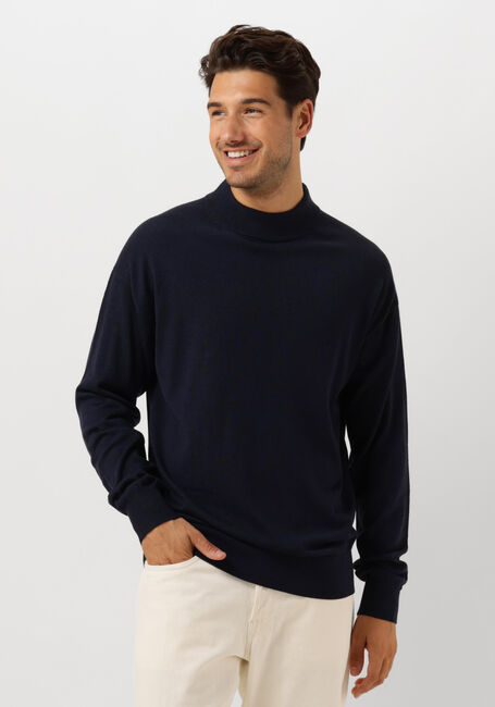 Donkerblauwe SCOTCH & SODA Trui DROPPED SHOULDER MOCK NECK PULLOVER - large
