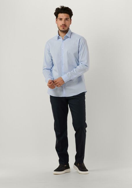 Lichtblauwe CALVIN KLEIN Klassiek overhemd POPLIN STRETCH SLIM SHIRT - large