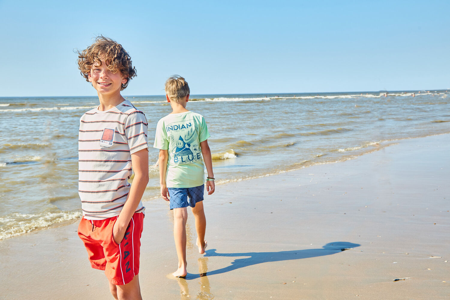 Zand INDIAN BLUE JEANS T-shirt T-SHIRT STRIPE INDIAN COLLEGE - large