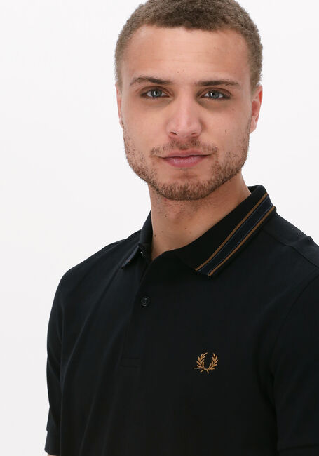 Zwarte FRED PERRY Polo MEDAL STRIPE POLO SHIRT - large