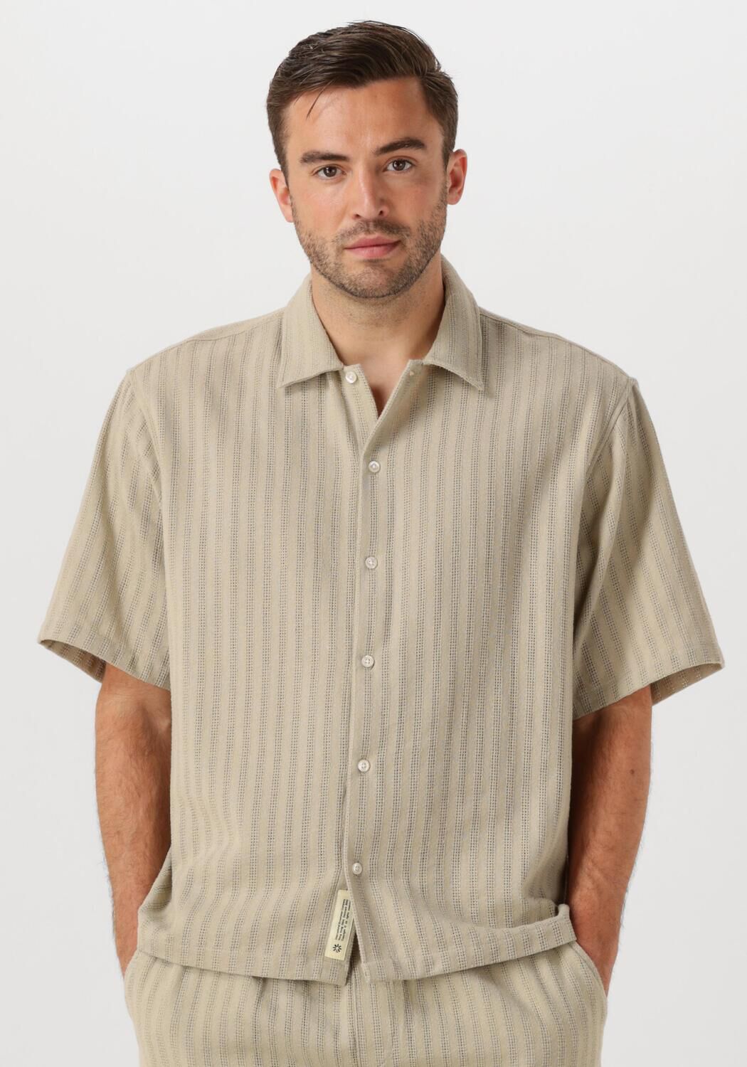 WOODBIRD Heren Overhemden Wbwang Chuke Shirt Beige