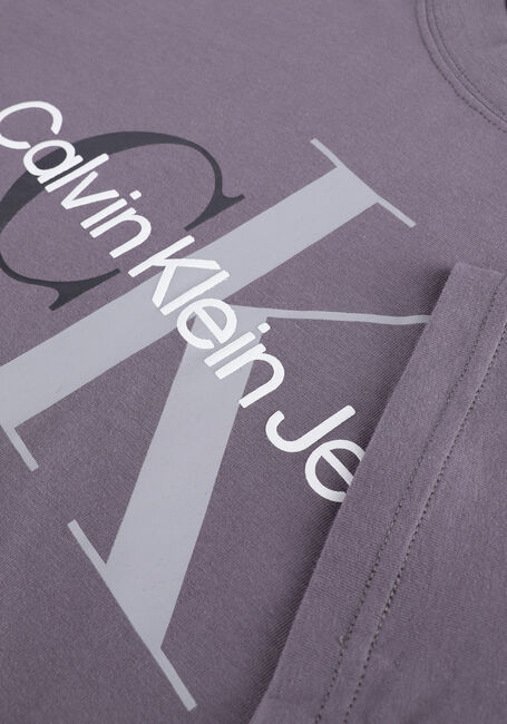 Grijze CALVIN KLEIN T-shirt TWO TONE MONOGRAM REGULAR TEE - large