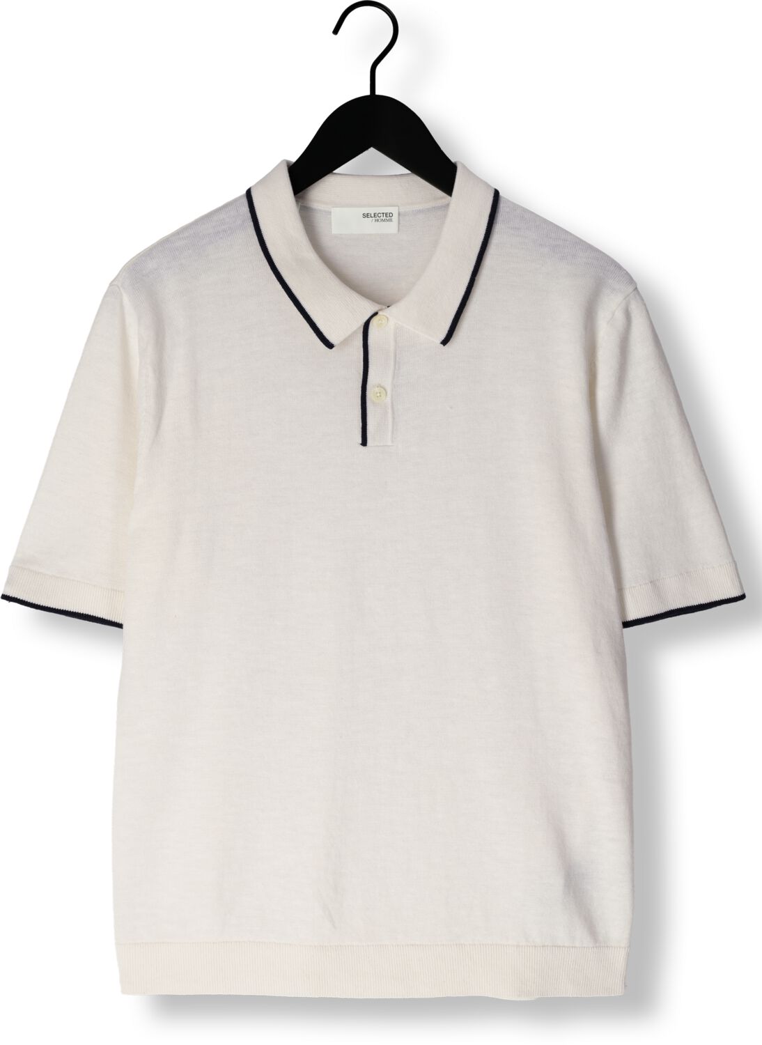 SELECTED HOMME Heren Polo's & T-shirts Slhfave Sport Zip Ss Polo Noos Wit