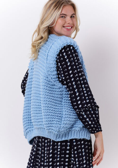 Lichtblauwe NOTRE-V Gilet KNIT GILET - large