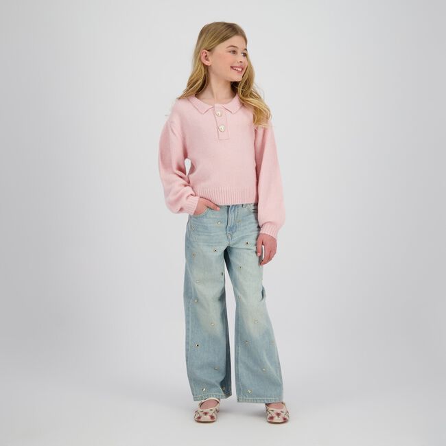 Lichtblauwe VINGINO Wide jeans CASSIE HEARTS - large