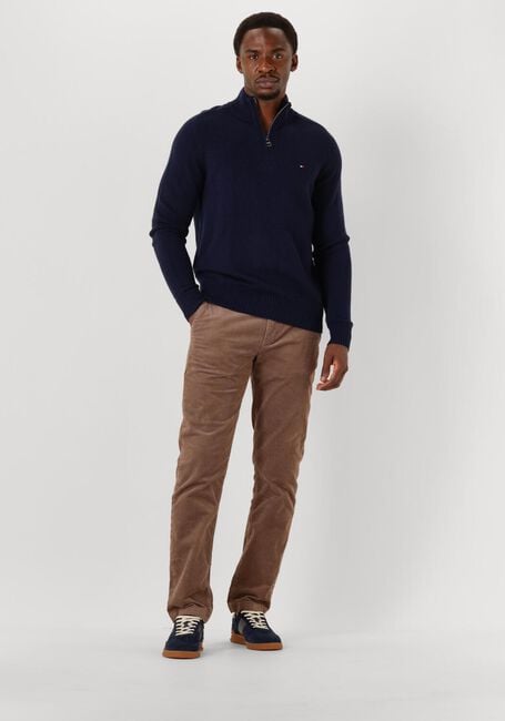 Blauwe TOMMY HILFIGER Trui LAMBSWOOL ZIP MOCK - large