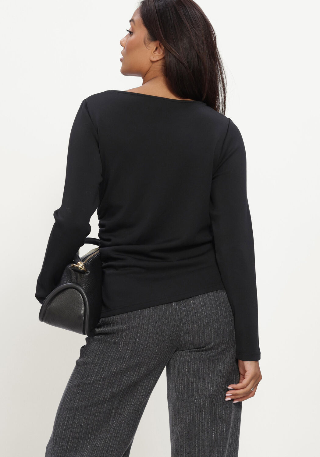 Zwarte MY ESSENTIAL WARDROBE Blouses MWHELLE ASYMMETRIC BLOUSE - large
