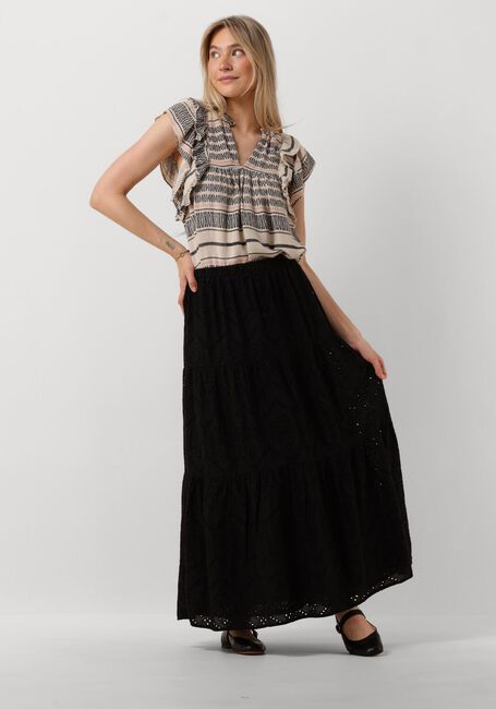 Zwarte NEO NOIR Maxirok RANA EMBROIDERY SKIRT - large