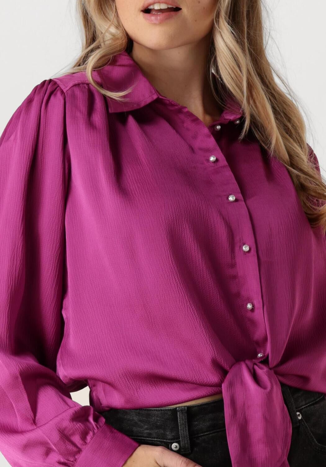 CATWALK JUNKIE Dames Blouses Button Up Blouse With Lash Paars