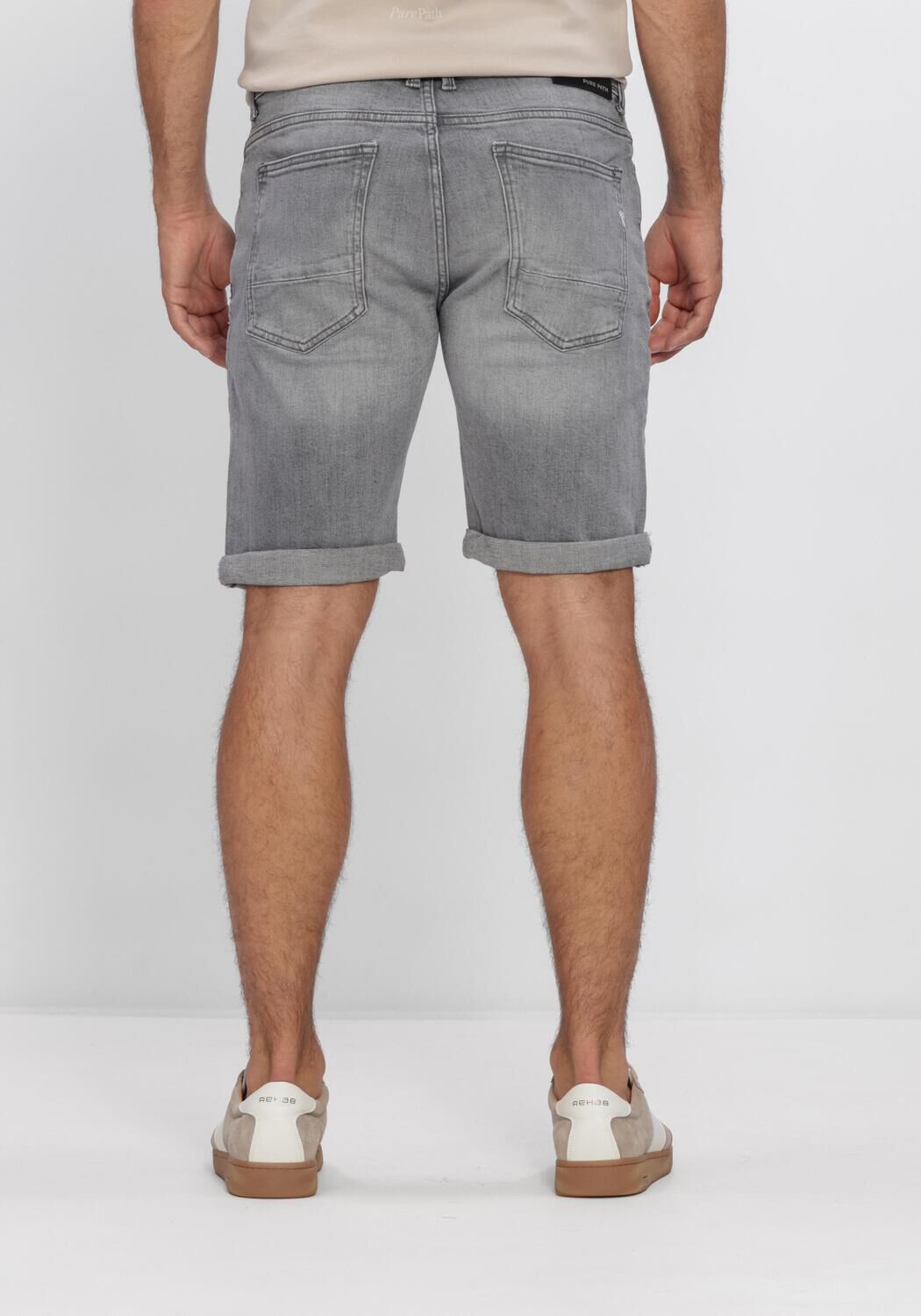 Grijze PURE PATH Shorts THE MILES SLIM FIT SHORT - large