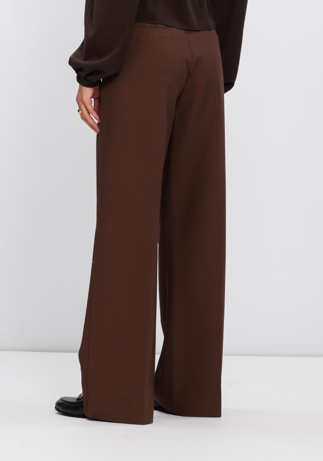 Bruine HARPER & YVE Wijde broek SYDNEY-PA - large
