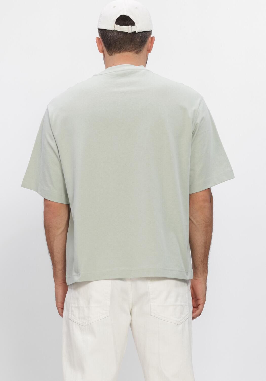 Groene SELECTED MEN T-shirt LHBOXYNORMAN GRAPHIC SS O-NECK TEE - large