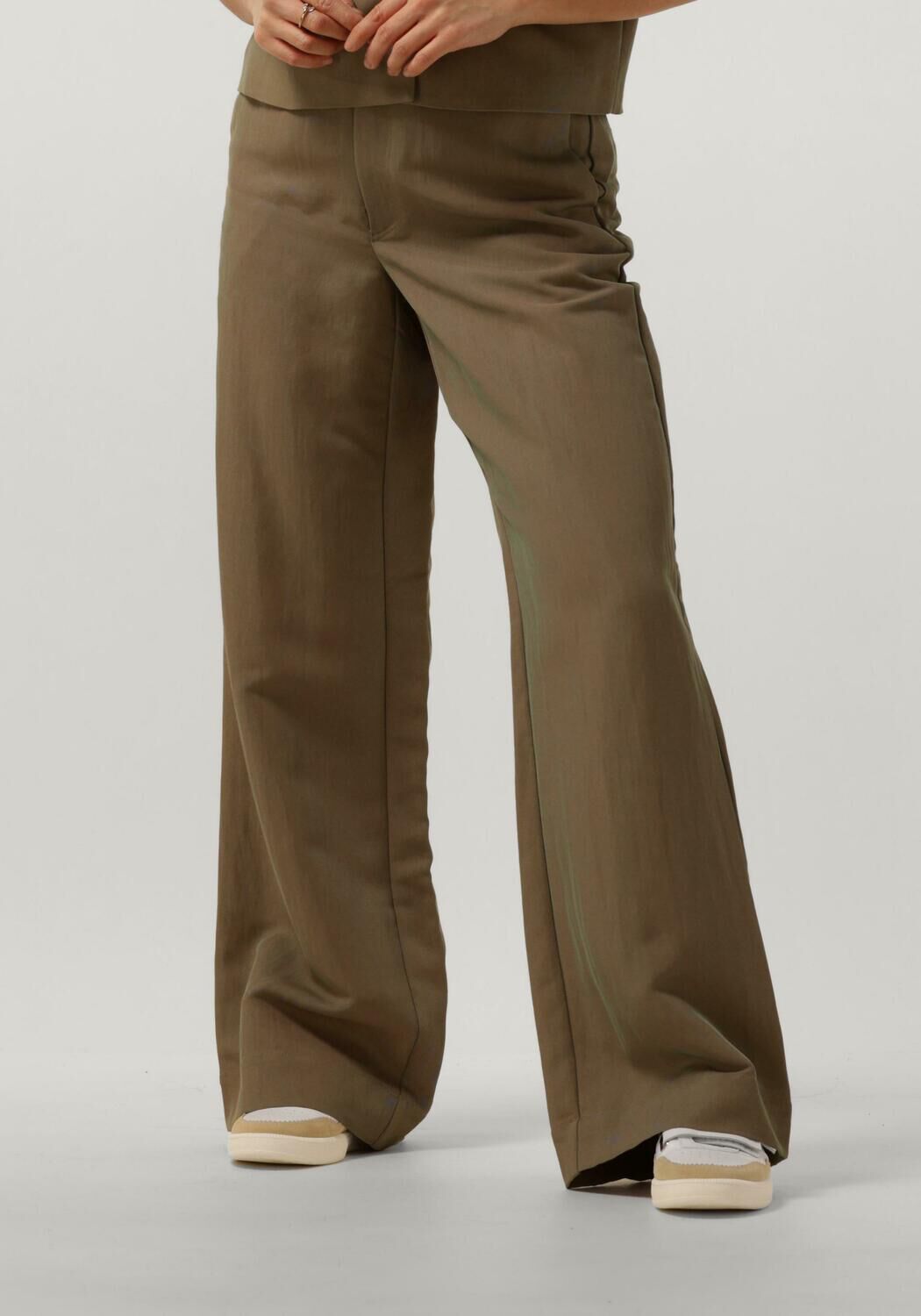 MY ESSENTIAL WARDROBE Dames Broeken Emmymw Wide Pant Olijf