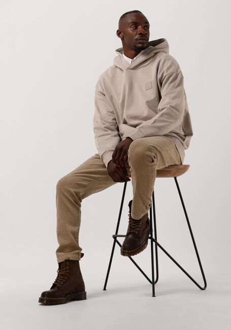 Beige COLOURFUL REBEL Trui UNI PATCH DROPPED SHOULDER HOODIE - large