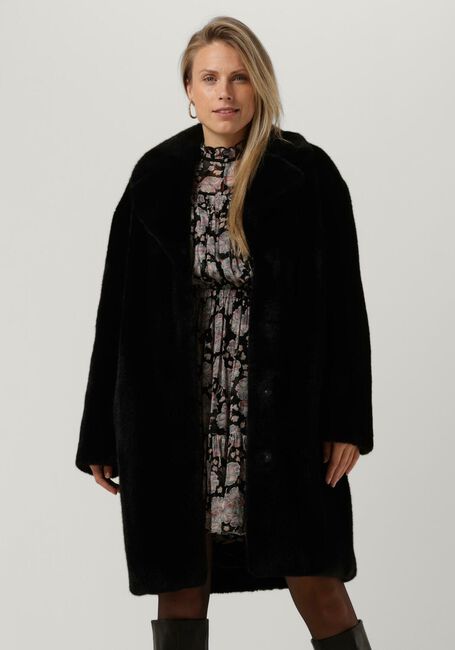 Zwarte STAND STUDIO Faux fur jas CAMILLE COCOON COAT SOFT - large