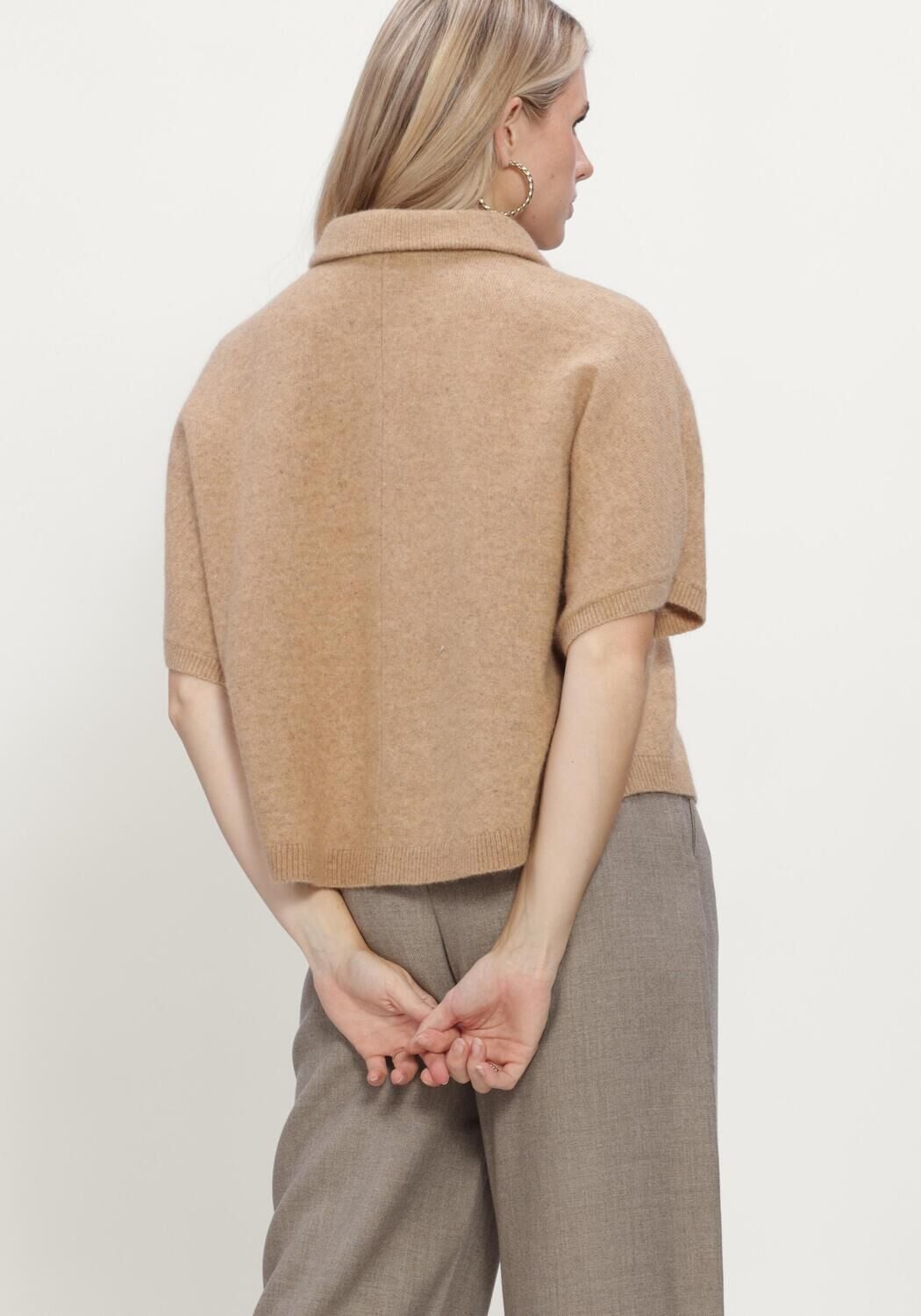 RUBY TUESDAY Dames Truien & Vesten Voise Knitted Collar Cape Top Camel