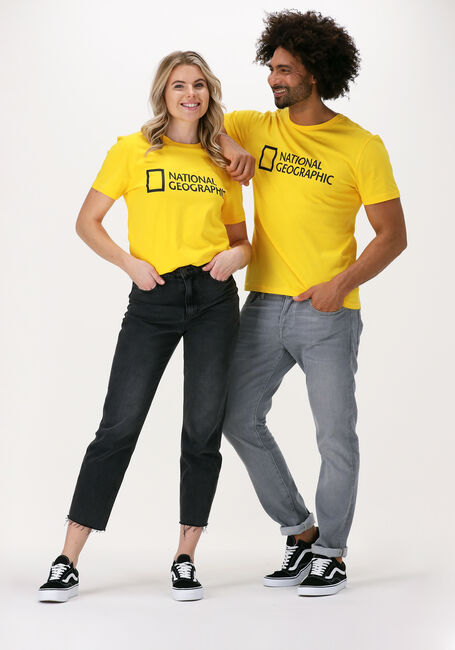 Gele NATIONAL GEOGRAPHIC T-shirt UNISEX T-SHIRT WITH BIG LOGO - large