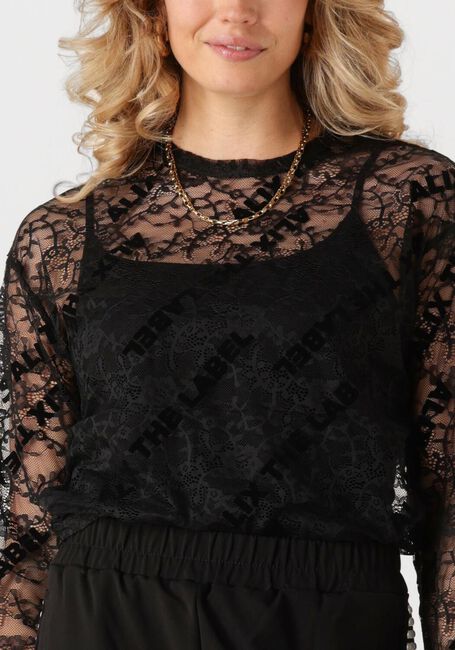 Zwarte ALIX THE LABEL Top LADIES WOVEN ALIX LACE FITTED TOP - large