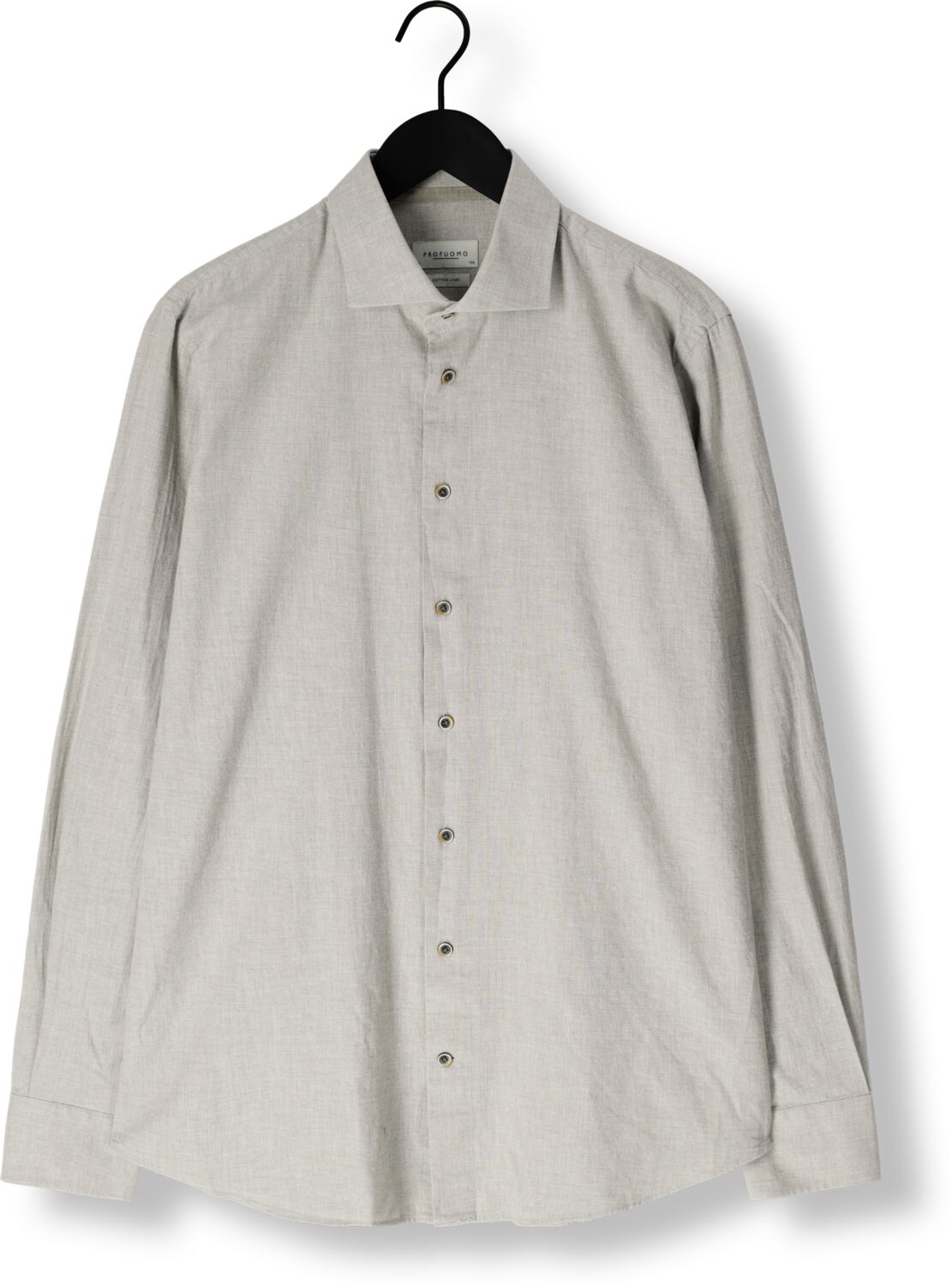 PROFUOMO Heren Overhemden Shirt X-cutaway Sc Sf Cotton Linen Grijs