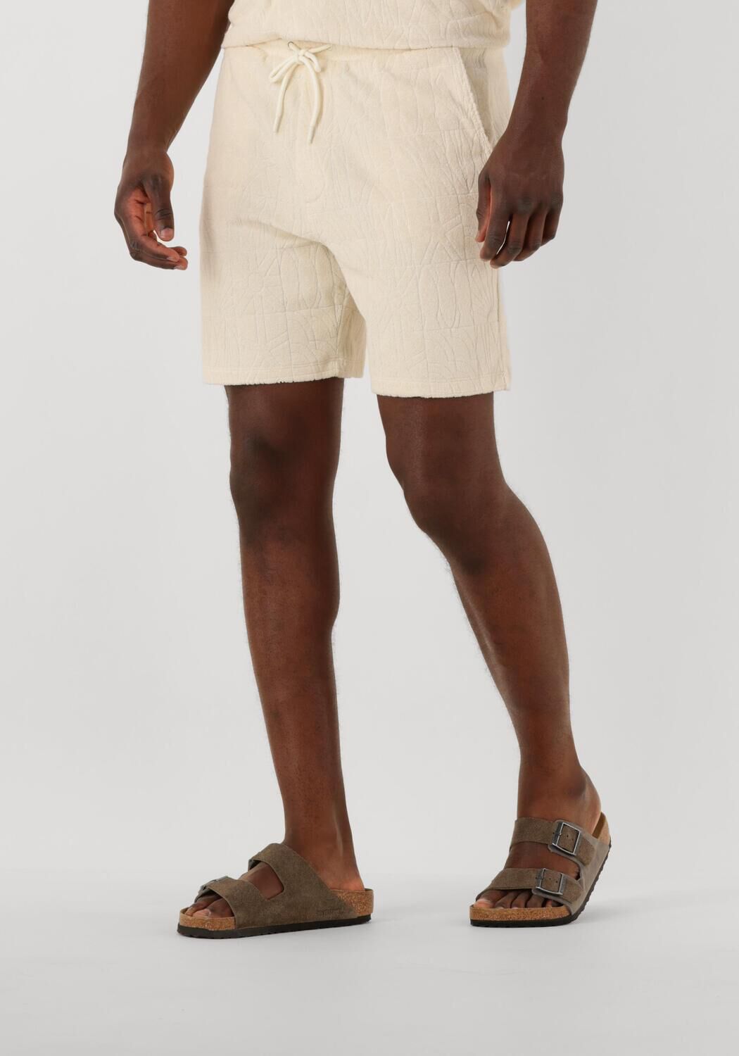 SHIWI Heren Broeken Men Tony Toweling Shorts Geo Sun Ecru