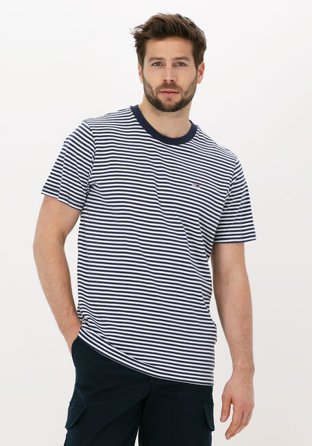Blauwe TOMMY JEANS T-shirt TJM TOMMY CLASSICS STRIPE TEE - large