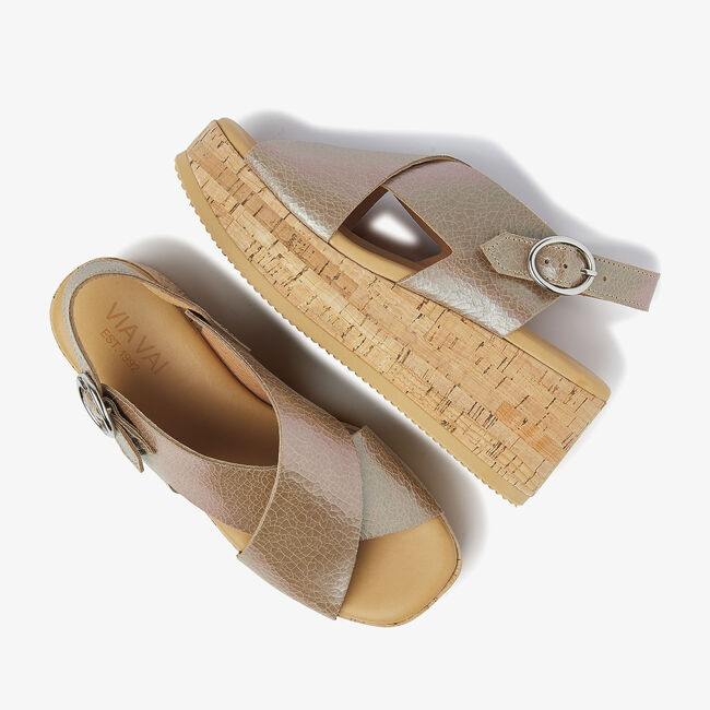 Bruine VIA VAI Platte sandalen SISSEL RAISE - large