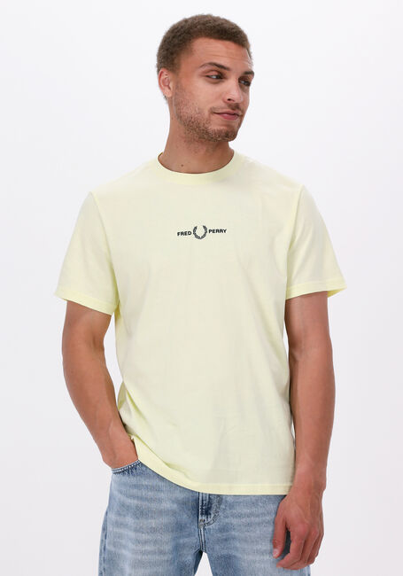 Gele FRED PERRY T-shirt EMBROIDERED T-SHIRT - large