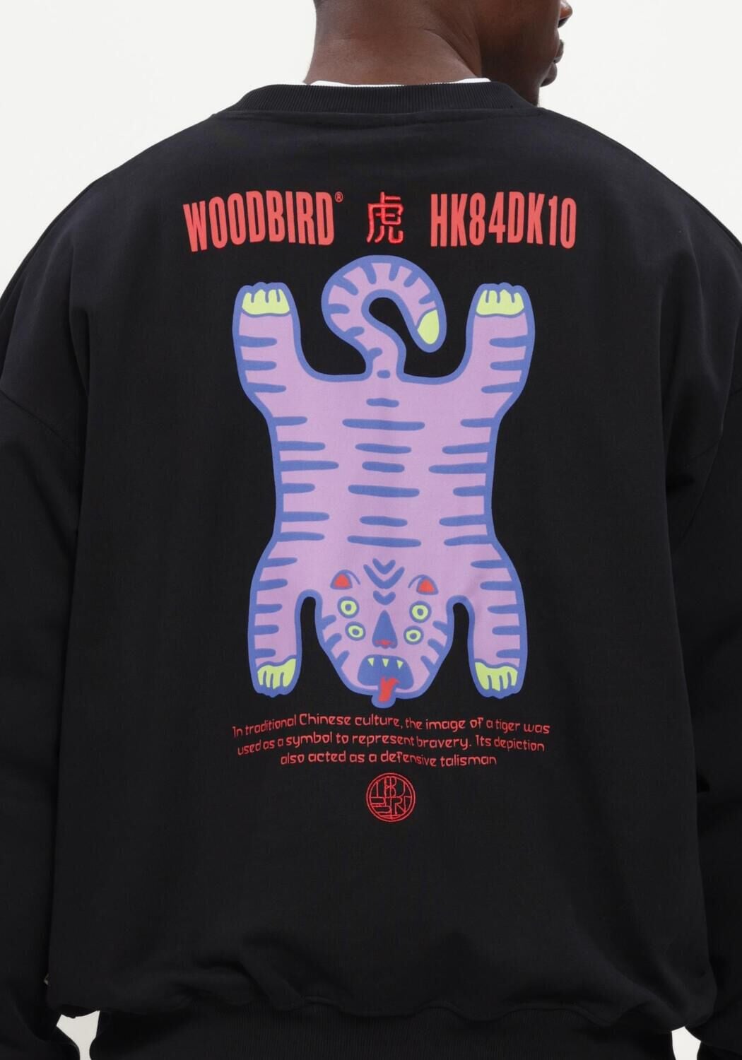 WOODBIRD Heren Truien & Vesten Wbduke Tiger Crew Zwart