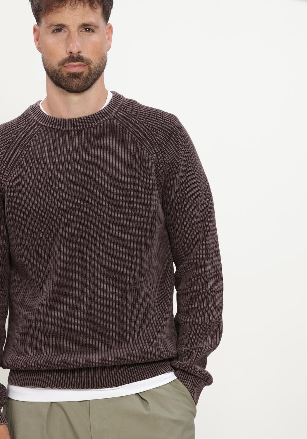 Bruine ANERKJENDT Trui AKSUNE WASHED PATENT KNIT - large