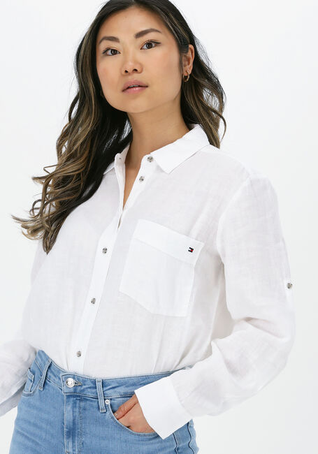 Witte TOMMY HILFIGER Blouses LINEN N RELAXED LONG SHIRT - large