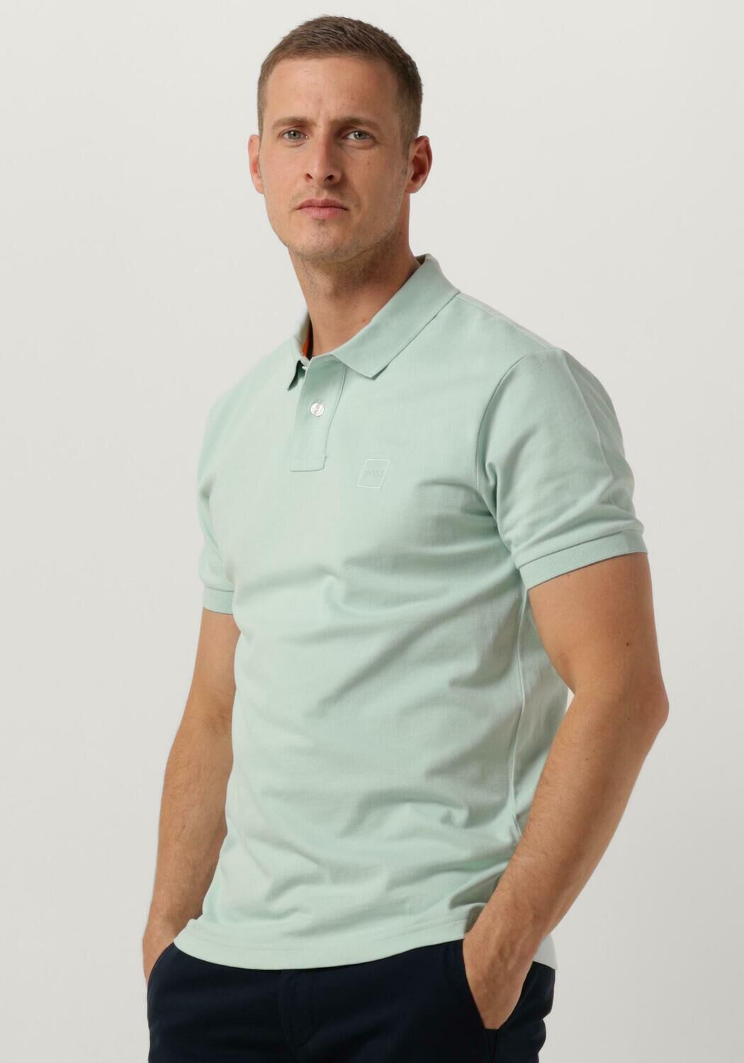 Boss Orange Stijlvolle Mint Polo met Slim Fit en Korte Mouwen Green Heren