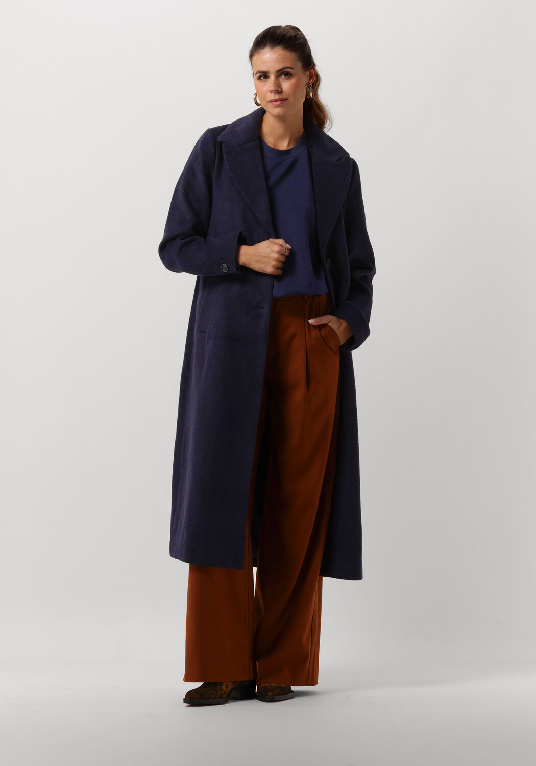 Notre-v Elegante Donkerblauwe Jas Blue Dames