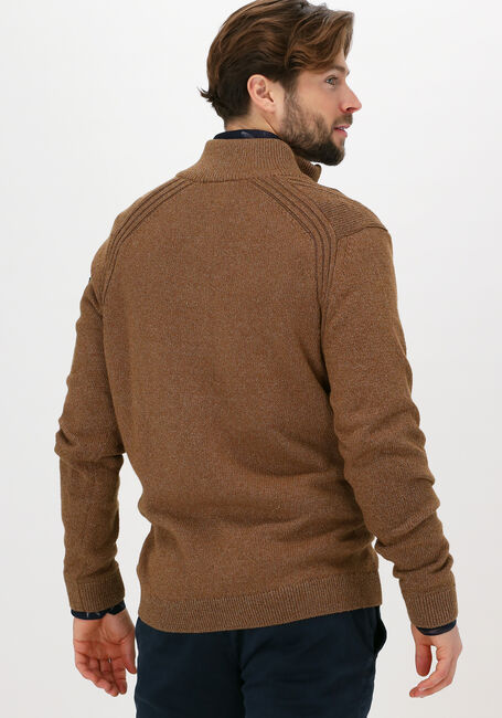 Beige VANGUARD Trui HALF ZIP COLLAR COTTON GRINDLE - large