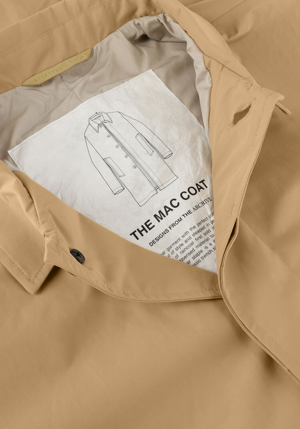 Beige SELECTED MEN Regenjas SLHDALTON MAC COAT W - large