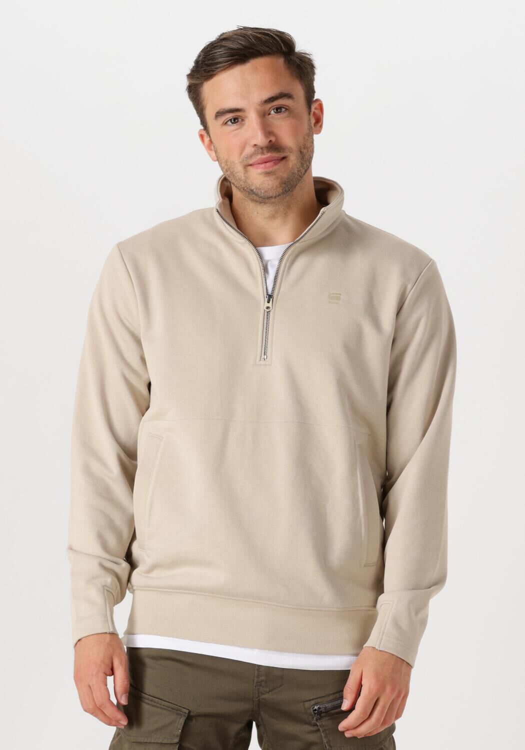 G-STAR RAW Heren Truien & Vesten Nifous Half Zip Sw Zand