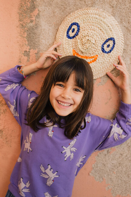 Paarse LÖTIEKIDS Sweater S25-87-38 - large